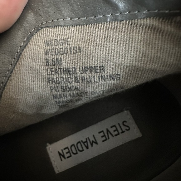 Steve Madden Wedgie High Top Sneaker Leather Streetwear Gray Bootie Shoes 8.5 - Picture 10 of 10